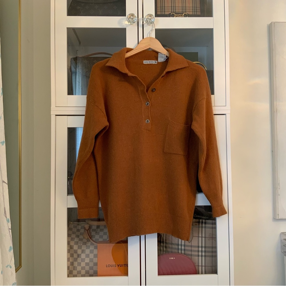 Rino Rossi Lambswool Rabbit Hair Sweater Brown Color Size S